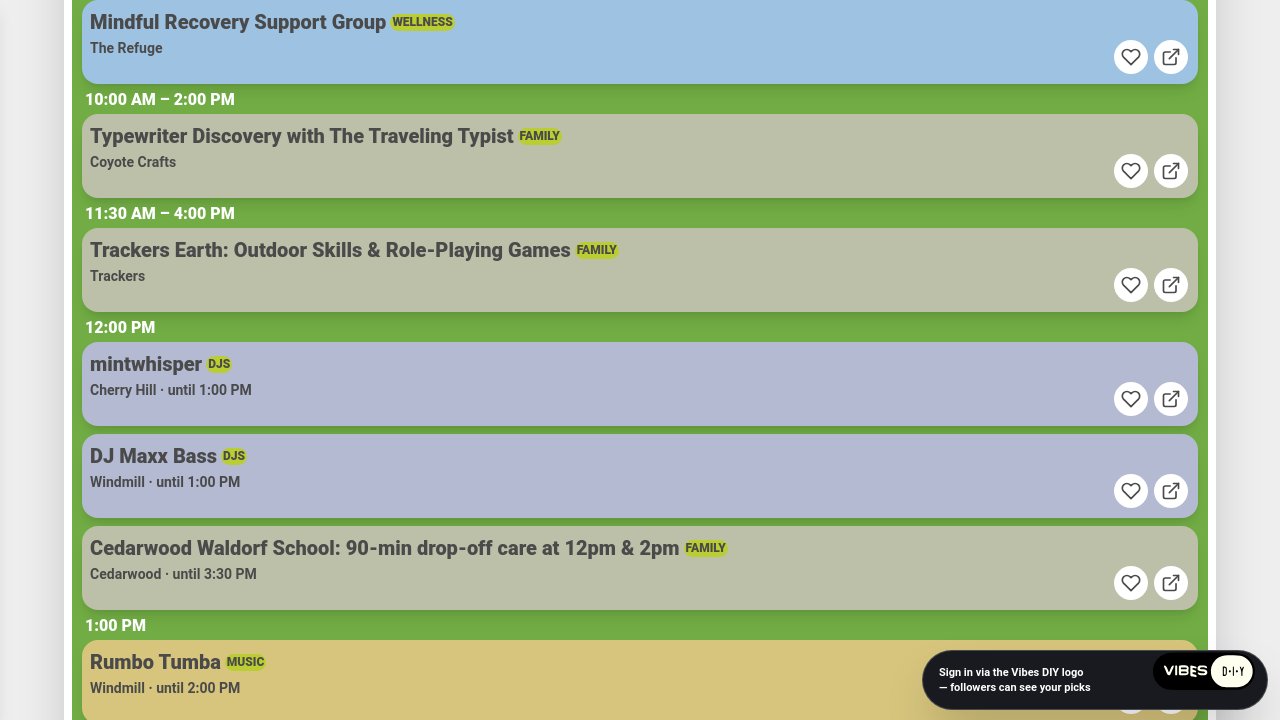 Screenshot of Pickathon Picker